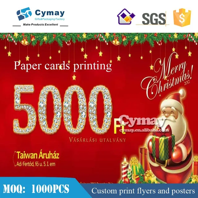 custom color design flyer printing christmas gifts card printing