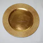 NEW PRODUCT hotel restaurant wedding Gold Silver rim beaded plastic charger plate
