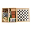 Wooden 7 in1 Chess Checkers Backgammon Playing Cards Dice Dominoes and Cribbage Board Game Combo ajedrez Set