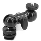 Double Ball Head Arm Adapter Hot Shoe Mount 360 Degree Swivel Monitor Mount Adapter