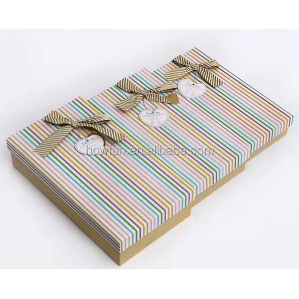 nice color 3pcs set stripes paper gift boxes candy