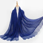 Hijab Shawl Lace Cotton Scarf Printing Muslim Women Hijab