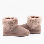 Sheepskin Snow Boots Fashion Breathable Warm Indoor Outdoor Faux Fur Lining Fuzzy Flat Women Sheepskin Ankle Snow Boots