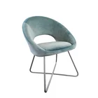 Wholesale Luxury Blue Velvet Foam Nordic Style Iron Legs Chair For Living Room
