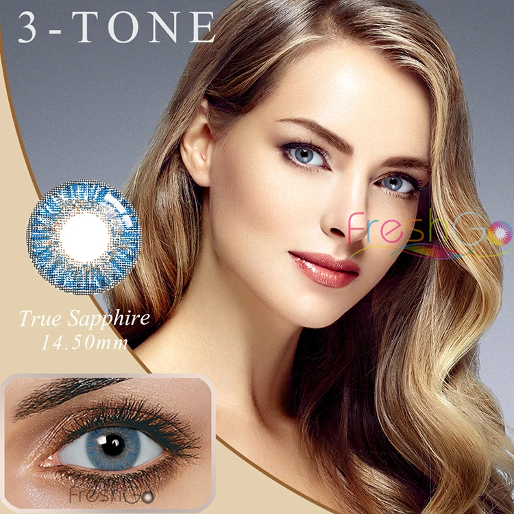 Freshgo 3 Tone Colored Contact Lenses 14.5mm Circle Soft Color Contact