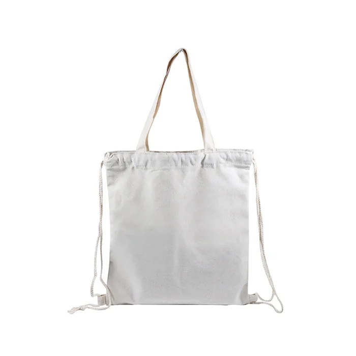 white canvas drawstring bags