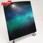 Custom made cheap price tempered safety digital printing glass art for wall