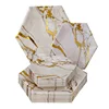 VOBAGA stylish design 10 inch hexagon marble paper dishes and plates