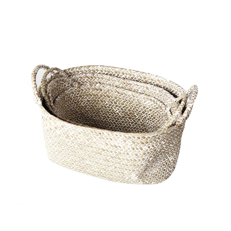 round shape food wicker tray big rattan flower basket rattan