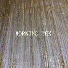 MORNING TEX Gold Pleated Knitted Metallic Lurex Fabric For Bridal Long Dress
