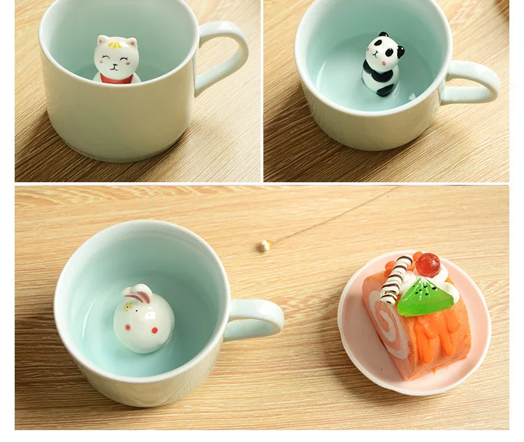 3D stereo animal coffee mug,cartoon ceramic cup ,3D cartoon water mugs for kids