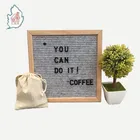 10x10 Grey Felt Letter Board Oak Wood Letter Felt Board