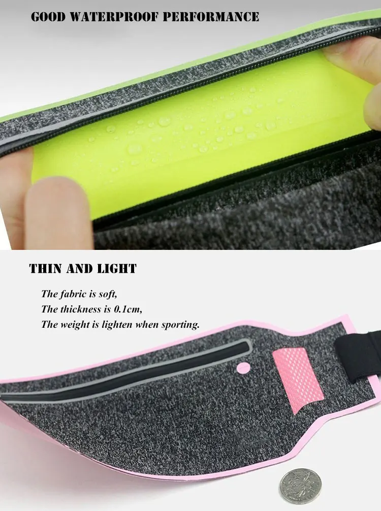 custom neoprene men cycling fishing running sport mobile small elastic waterproof waist belt bag (3)