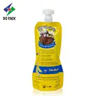 DQ printed shape spout pouch doypack with spout for liquid packaging