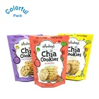 Custom cookie food packaging bag stand up pouch foil food grade zip lock bags
