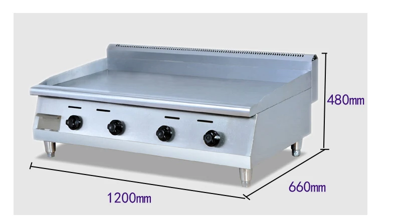 Stainless Steel Flat Pan GAS GRILL Griddle PLATE Machine Bread Grill Food Machine