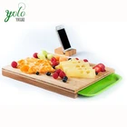 Bamboo Vegetable Cutting Chopping Board with Tray Drawer Green