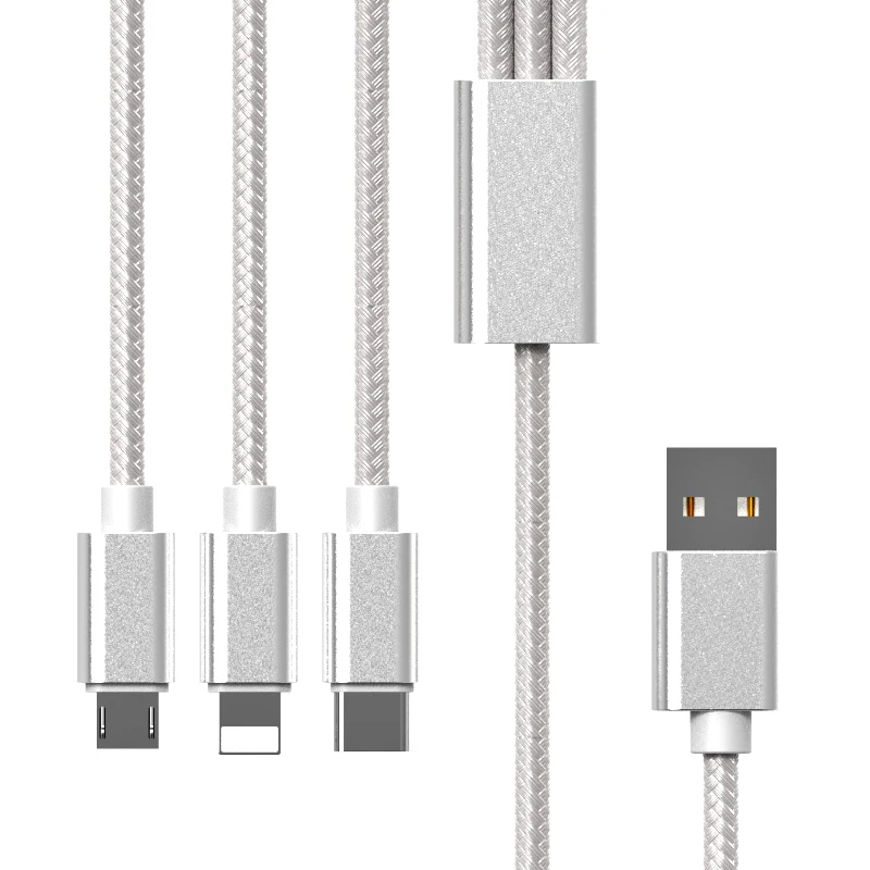 Custom logo wholesale usb cable 3 in 1 multi charger all one data for low price - ANKUX.COM