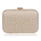 PU Fashion Women Day Clutches Hollow Out Style Small Ladies Evening Bags For Party Wedding Leather Female Bags