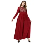 2019 spot islamic casual simple embroidered dress muslim women long sleeve clothing abaya