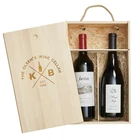 Solid wood wine packaging box custom logo pine wooden wine bottle crates