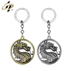 Top selling custom 3D dragon antique gold sliver metal keychains