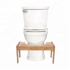 Bathroom stool Bamboo Toilet step Stool Full Squatting Seat Anti-slip Footrest Adjustable Height