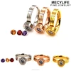 MECYLIFE Roman Words Engraving Stainless Steel Changeable Stone Ring