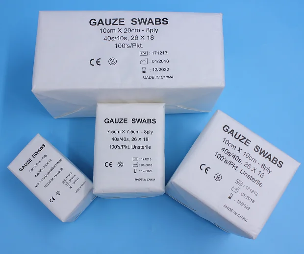 disposable medical gauze swab 100% cotton