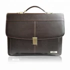 Wholesale portable office PU leather laptop bag business cheap price brown leather briefcase men