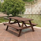 5FT Outdoor Garden Wooden Picnic Table And Benches