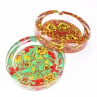 Pujiang Factory Supply Round Shape Sublimation Crystal Glass Ashtray