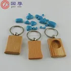 Wooden Engraving Rectangle Keychain Key Ring /Wooden Word Keychain