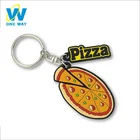 Factory cheap giveaway custom shaped die cut soft pvc rubber 2d keychain / keyring