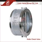 DN500 CF8 butterfly wafer double disc check valve for gas