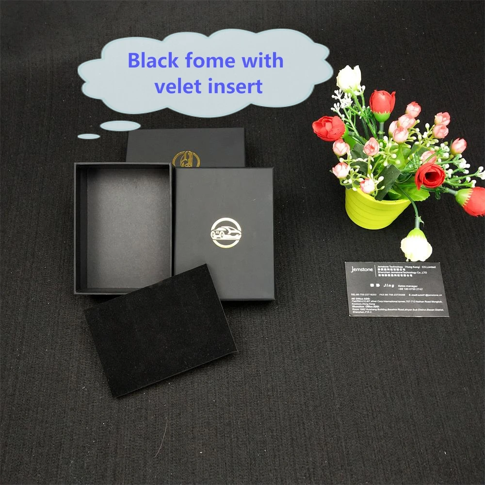 coated custom hot stamping foil foam velvet insert gift box with