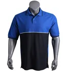 Good quality promotional polo t shirt men with contrast panel, custom polo shirt
