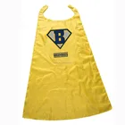 CAPE-0099 Party Halloween adult Custom logo yellow superhero cape/ costumes satin cape for kids