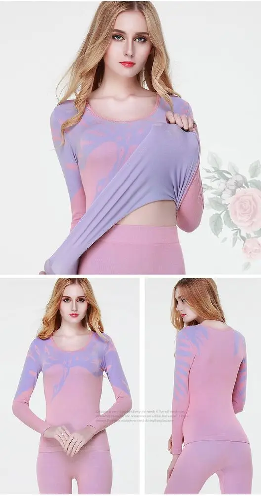 Custom 2016 cheap new female Ms women fashion sey beauty care thin seamless Thermal underwear set body shaping autumn winter lon