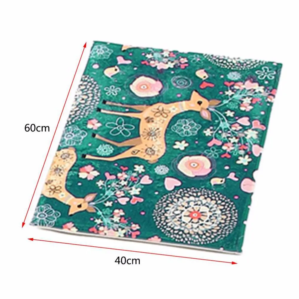 Comfortable Blue Deer Flowers Patterns Sofa Bedroom Carpet Environmental Protection Non-Slip Living Room Rug Home Use