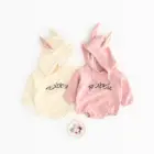 Baby winter dress rabbit wind baby newborn hooded piece climbing clothing plus velvet thickening
