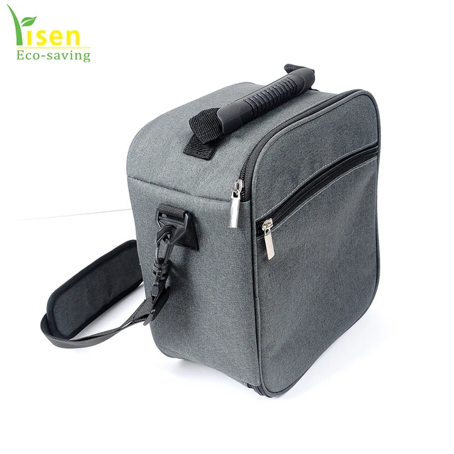 Grey large cooler lunch tote bags 600D portable best lunch bag for adult