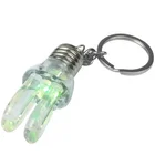 Silver Bright Creative LED Colorful Flash Lights Mini Bulb Torch Keyring Xmas Cute Keyring Clear Lamp Keychain