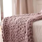 Large Knit Throw Blanket Grey Knit Rustic Home Decor Bedding blanket