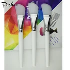 Single White Plastic Handle Silicone Custom Facial Mask Brush With Logo