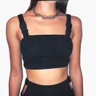Wholesale bulk New design shoulder Adjustable buckle straps t shirt slim short ladies crop top sweatshirt