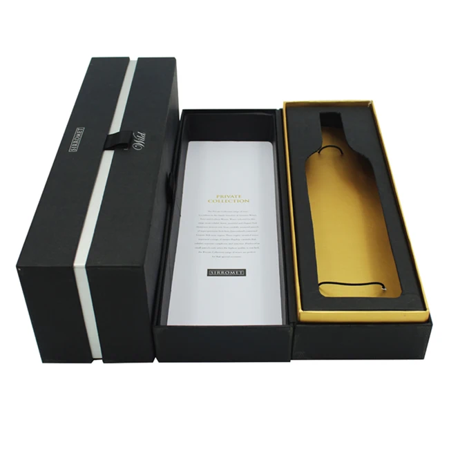 rigid cardboard custom hexagon luxury finished wine bottle box