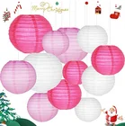 UMISS Pink Round 6 "8" 10 "12" Paper Lanterns Birthday Wedding Party Decoration (Pack of 12)