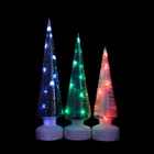 Wholesale led light up hand blown glass christmas tree ornaments
