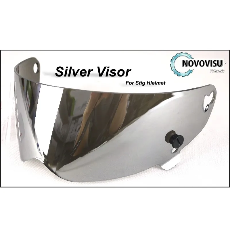 NOVOVISU Black  Silver  Colorful Visor lens of The Stig Helmet  Decelerating Visor  Helmet Shield 01